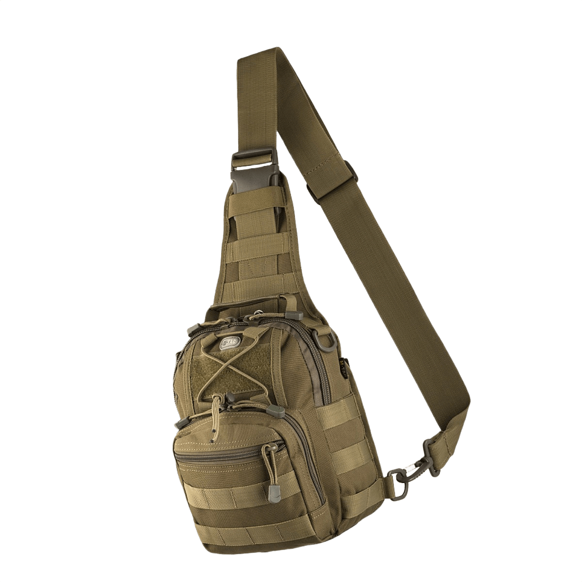 M-Tac Urban Line City Patrol Fastex Taske, hybrid taske-rygsæk i robust 600D polyester med vandafvisende PVC-coating og én skulderrem.