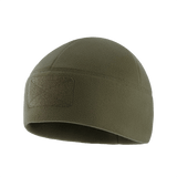 M-Tac Watch Cap Elite Fleece Beanie Hat Velcro i olivengrøn, let og varm hue til taktisk brug, perfekt til koldt vejr.