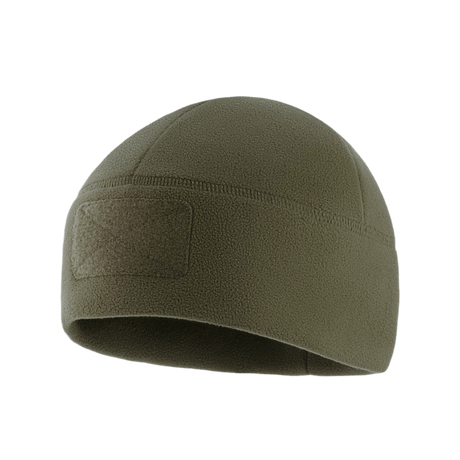 M-Tac Watch Cap Elite Fleece Beanie Hat Velcro i olivengrøn, let og varm hue til taktisk brug, perfekt til koldt vejr.