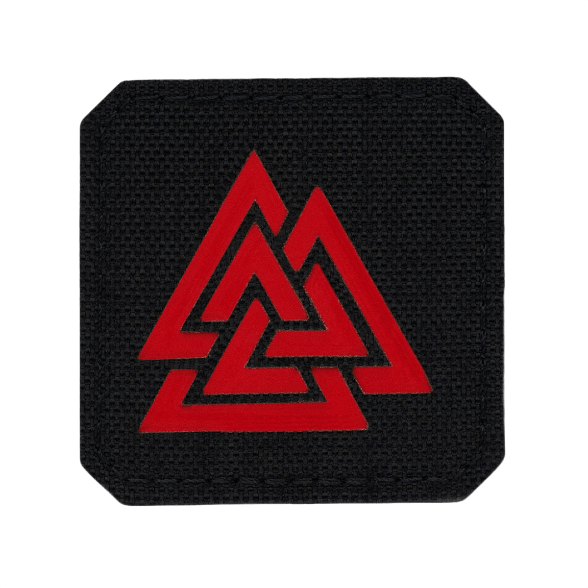 M-Tac Patch Valknut Laser Cut Odin symbol med sort baggrund og rød symbol.