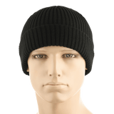 M-Tac Watch Cap 100% Akryl i sort strik, lav profil med dobbelt opslag. Perfekt til køligt vejr, strækbar for komfort.