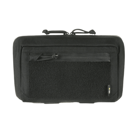 M-Tac Admin Pouch Large Elite Gen.II sort taske med Velcro-panel og AquaGuard lynlås lavet af Cordura 500D til effektiv opbevaring.