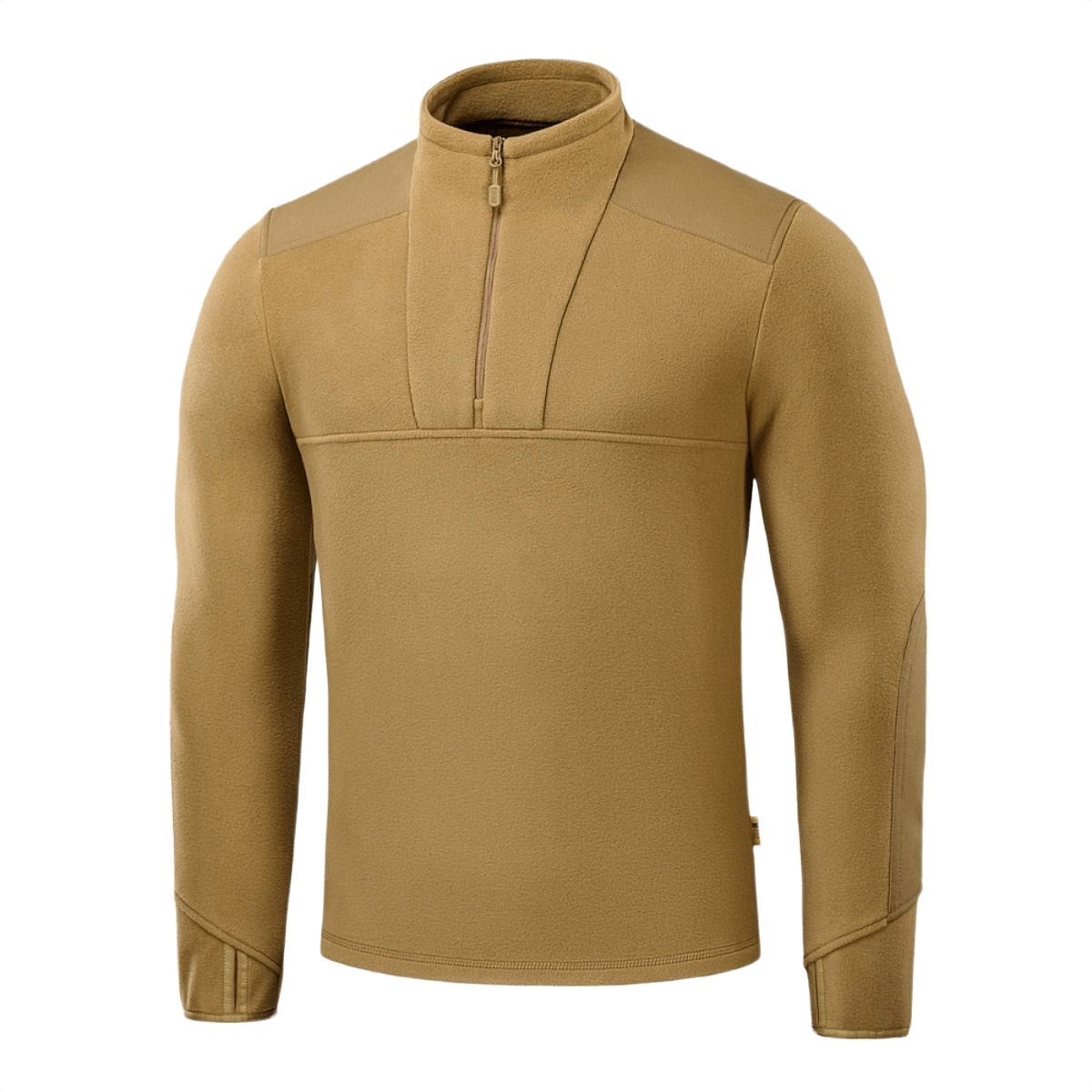 M-Tac Centurion Microfleece Jakke i beige med YKK-lynlås og forstærkede skuldre, designet til varme og komfort i kolde omgivelser.