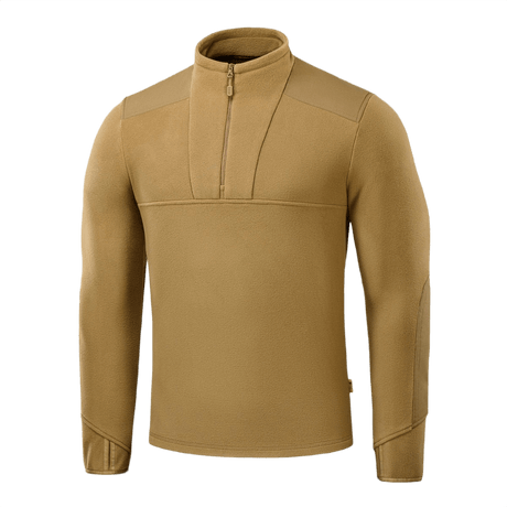 M-Tac Centurion Microfleece Jakke i beige med YKK-lynlås og forstærkede skuldre, designet til varme og komfort i kolde omgivelser.