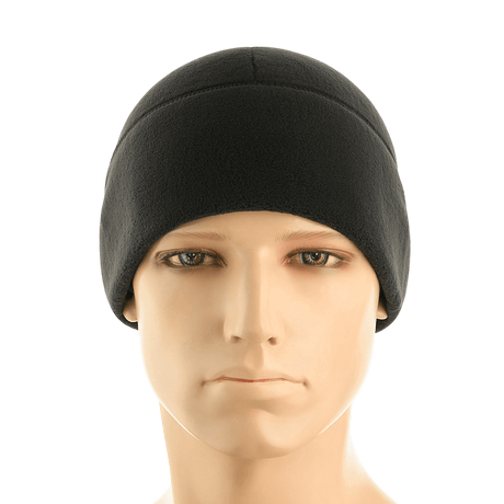 M-Tac Fleece Polartec Watch Cap i sort, vist på mannequin, lavet af slidstærk Polartec 200 fleece til kolde vejrforhold og udendørs aktivitet.