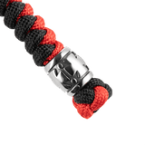 M-Tac Lanyard Viper Cossack Cross V.2 i sort og rød paracord med dekorativ metalperle. Templar-kors design, funktionelt og stilfuldt.