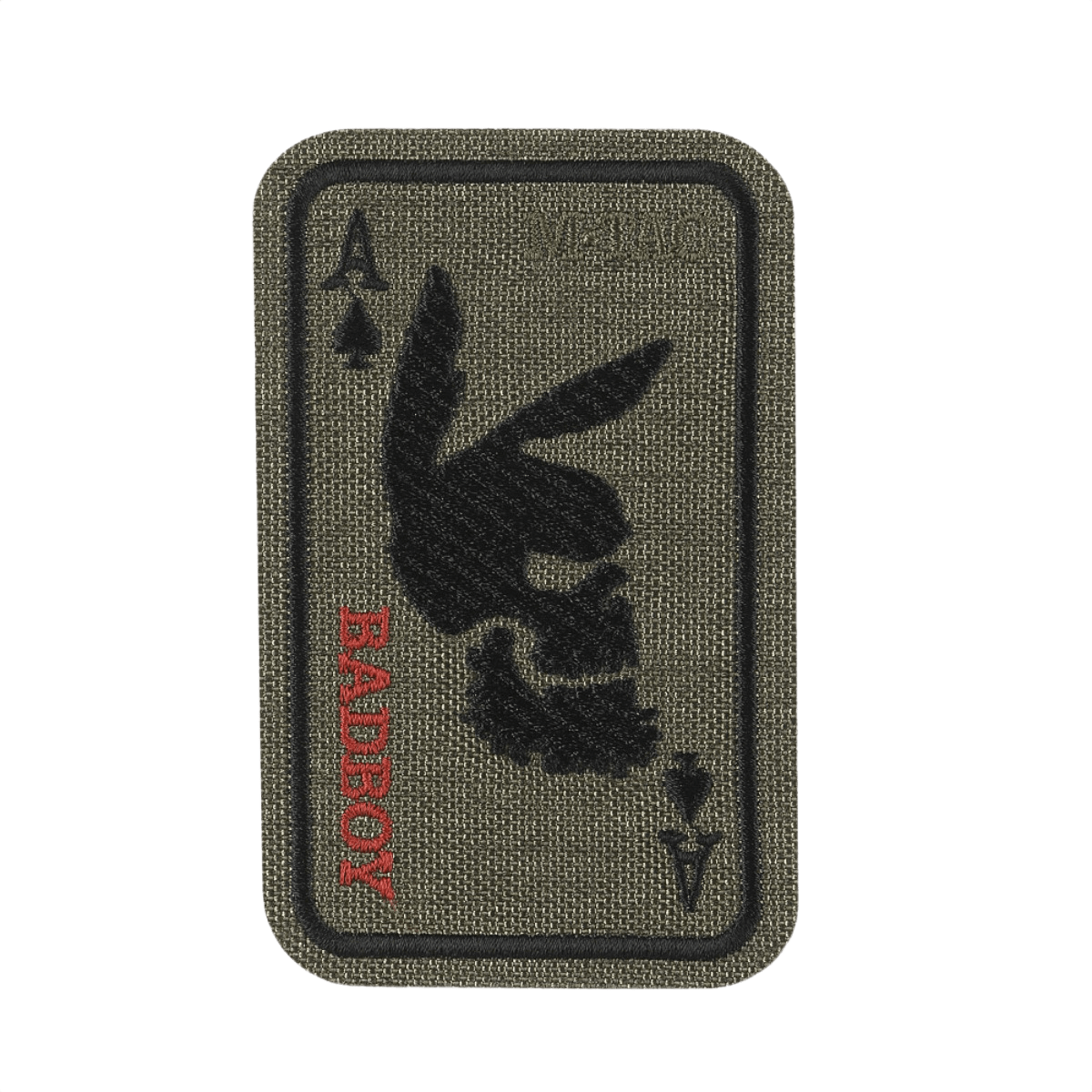 M-Tac Patch Bad Boy (Broderi) med kaninske kranium på ace of spades kort, symboliserer frihed og mod, i Cordura 500D.