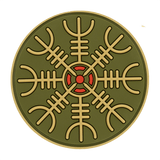 M-Tac Patch Egeshjelm 3D PVC med Helm of Terror vikingesymbol, 55 mm, gummi, Velcro, til montering på uniform eller udstyr.