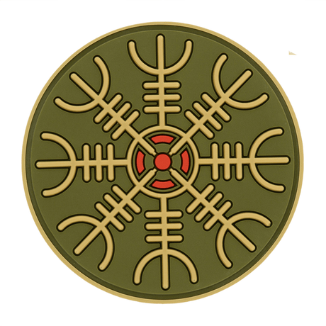 M-Tac Patch Egeshjelm 3D PVC med Helm of Terror vikingesymbol, 55 mm, gummi, Velcro, til montering på uniform eller udstyr.