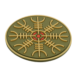 M-Tac Patch Egeshjelm 3D PVC med vikingesymbol Helm of Terror, 55 mm gummi, Velcro til montering. Ikonisk design til beskyttelse.