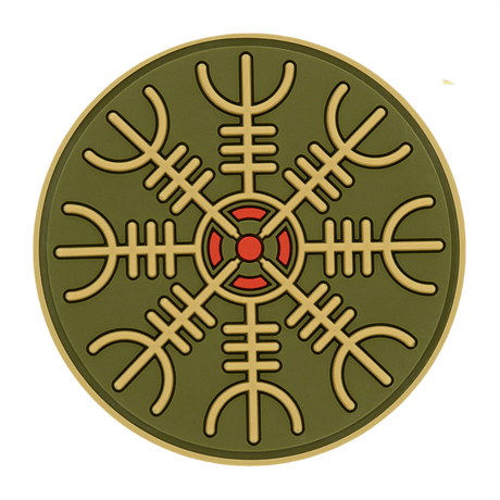 M-Tac Patch Egeshjelm 3D PVC med Helm of Terror vikingesymbol, 55 mm, gummi, Velcro, til montering på uniform eller udstyr.