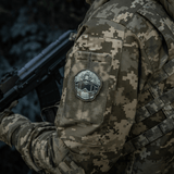 M-Tac Patch Emoji #20 med 3D PVC-effekt på camouflageuniform, taktisk morale patch med Velcro, perfekt til tøj og udstyr.