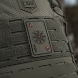 M-Tac Patch Kort Helm of Horror (Broderi) med ægishjálmur symbol på Cordura 500D materiale med Velcro til påsætning