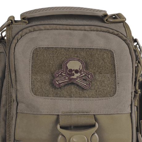 M-Tac Patch Old Skull Velcro på uniformstaske, 3D-effekt, 45x55 mm stof, perfekt til taktiske og fritidsaktiviteter.