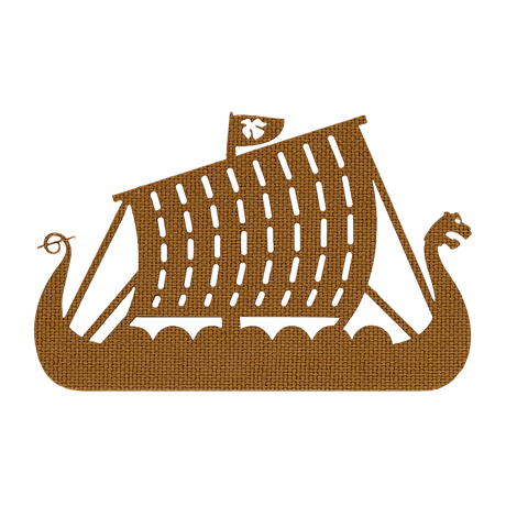 M-Tac Patch Drakkar Laser Cut – Vikingeskib viser et Drakkar, perfekt til uniform eller taske, lavet af Cordura 500D med Velcro fastgørelse.