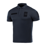 M-Tac Polo Elite Tactical Coolmax i mørkeblå, lavet af let svedtransporterende Coolmax® materiale, ideel til politiarbejde og sikkerhed.