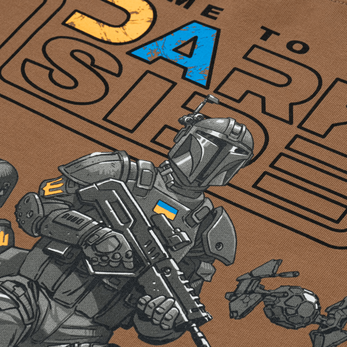 M-Tac Raglan T-Shirt UA Side med unikt print af en futuristisk soldat. Komfortabel bomuldsblanding og stilfuldt design til hverdagsbrug.