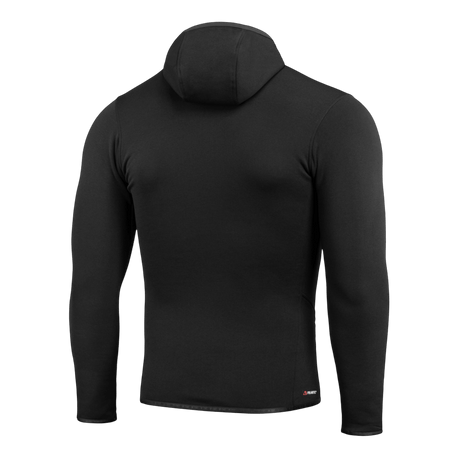 M-Tac Shadow Polartec Fleece Sweatshirt i sort, bagfra, med lav profil hætte. Fremstillet af Power Stretch Pro fleece.