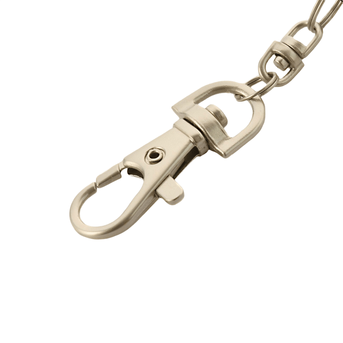 Nøglering med karabinhage i metal til sikker fastgørelse af genstande