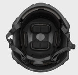 Indvendig visning af ACE skudsikker militær hjelm - komfortabelt design og justerbare stropper.