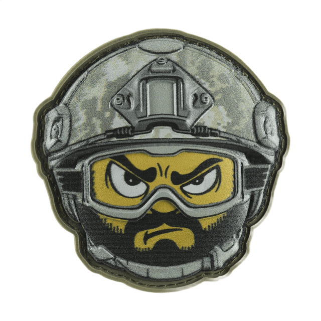 M-Tac Patch Emoji #21 med 3D-effekt, PVC materiale og Velcro fastgørelse, perfekt for taktisk brug på tøj eller udstyr.