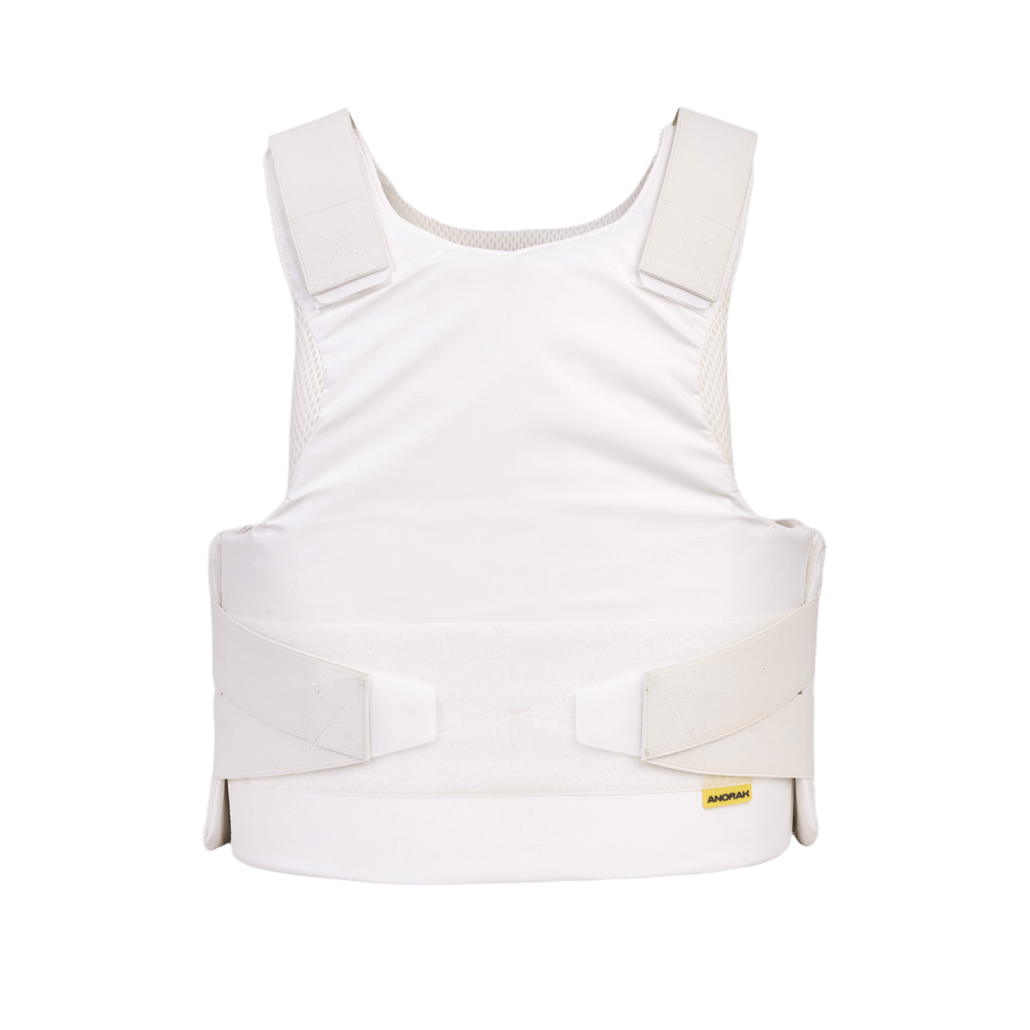 Anorak Niobium® Concealable II Stik & Skudsikker Vest i hvidt rip-stop stof til diskret beskyttelse mod skydevåben og knive.