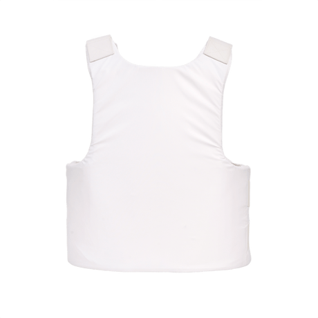 Anorak Niobium® Concealable II Stik & Skudsikker Vest - hvid kropspanservest set bagfra, designet til diskret beskyttelse mod skud og knive.
